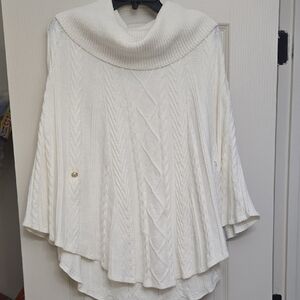 White House Black Market Ivory Cowl Neck Sweater